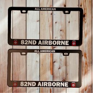 All American 82nd Airborne Metal License Plate Covers **NEW**